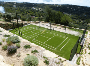 Construction terrain half court, football, mini tennis gazon synthétique